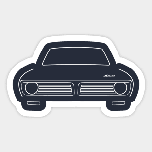 Morris Marina 1970s British classic car white outline graphic Sticker